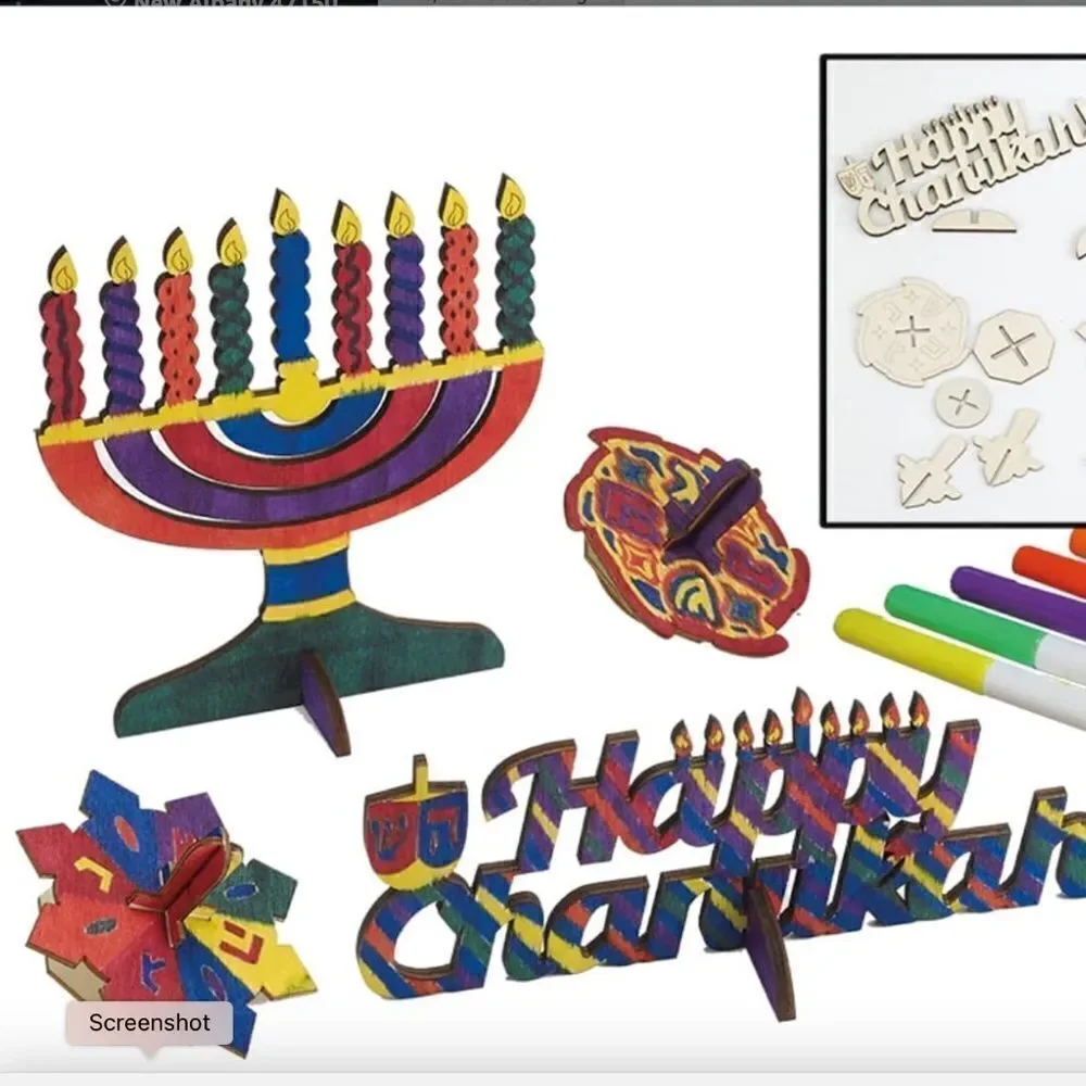 NEW Judaica Place Chanukah Wood Craft Kit 